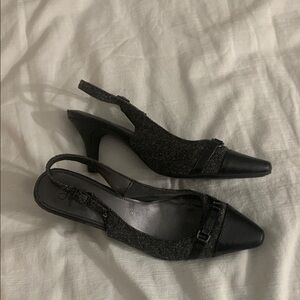 Life Stride Black Slingback Heels